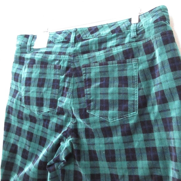 Talbots Green & Navy Plaid Straight Leg Pants. Size 18WP - Picture 6 of 15